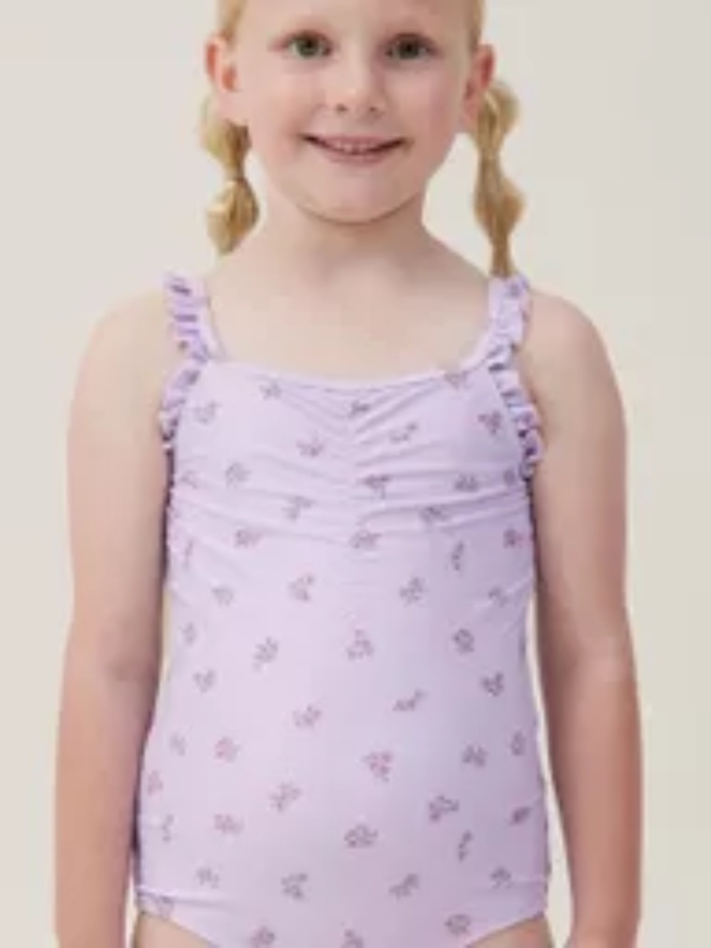 Cotton On Girls Purple Floral One-Piece Swimsuit – Size 6